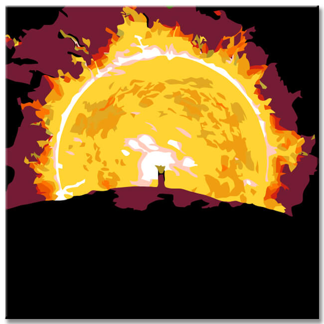 Malen nach Zahlen Gegen die Sonne