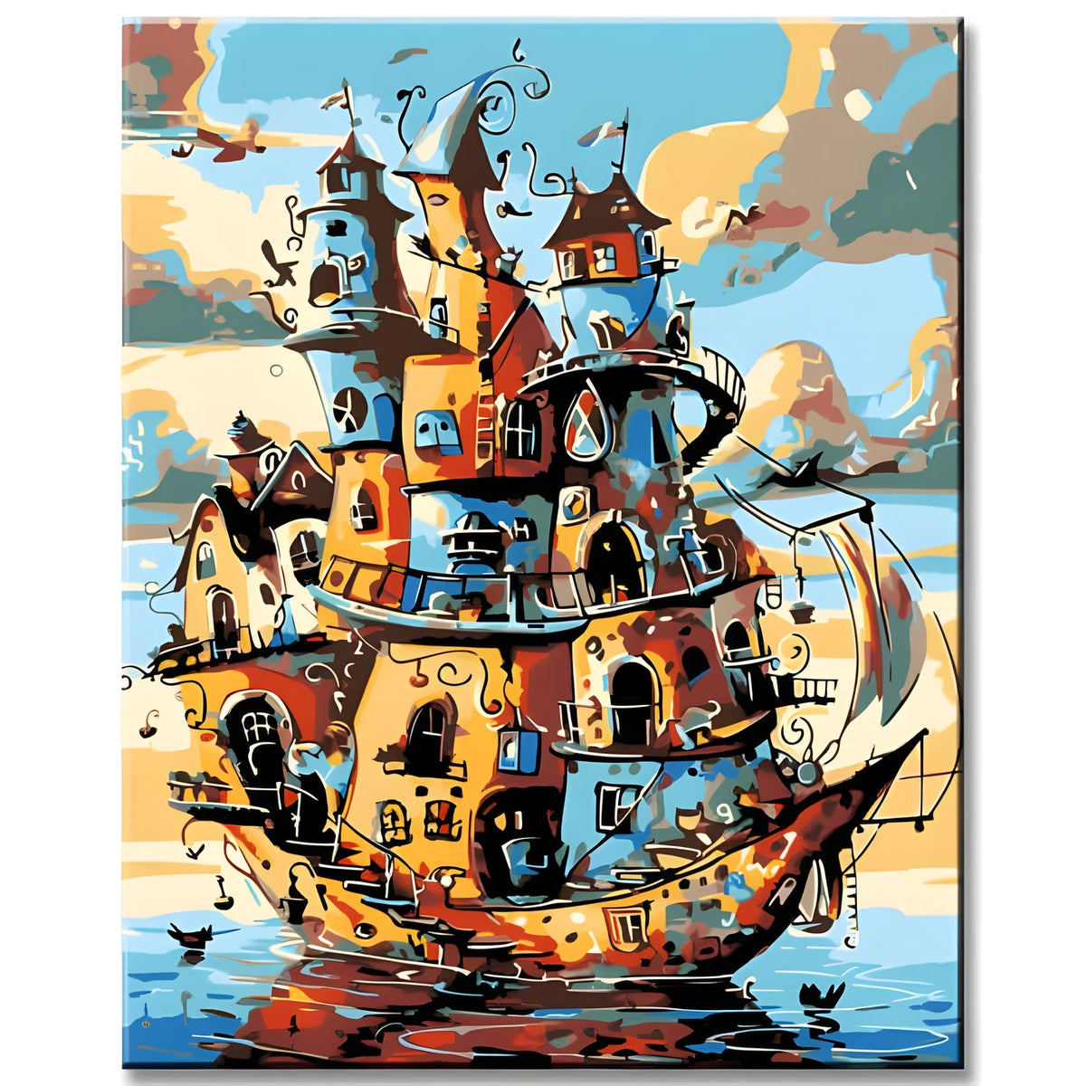 Malen nach Zahlen Eine Stadt als ein Schiff